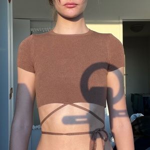 Brown crop top